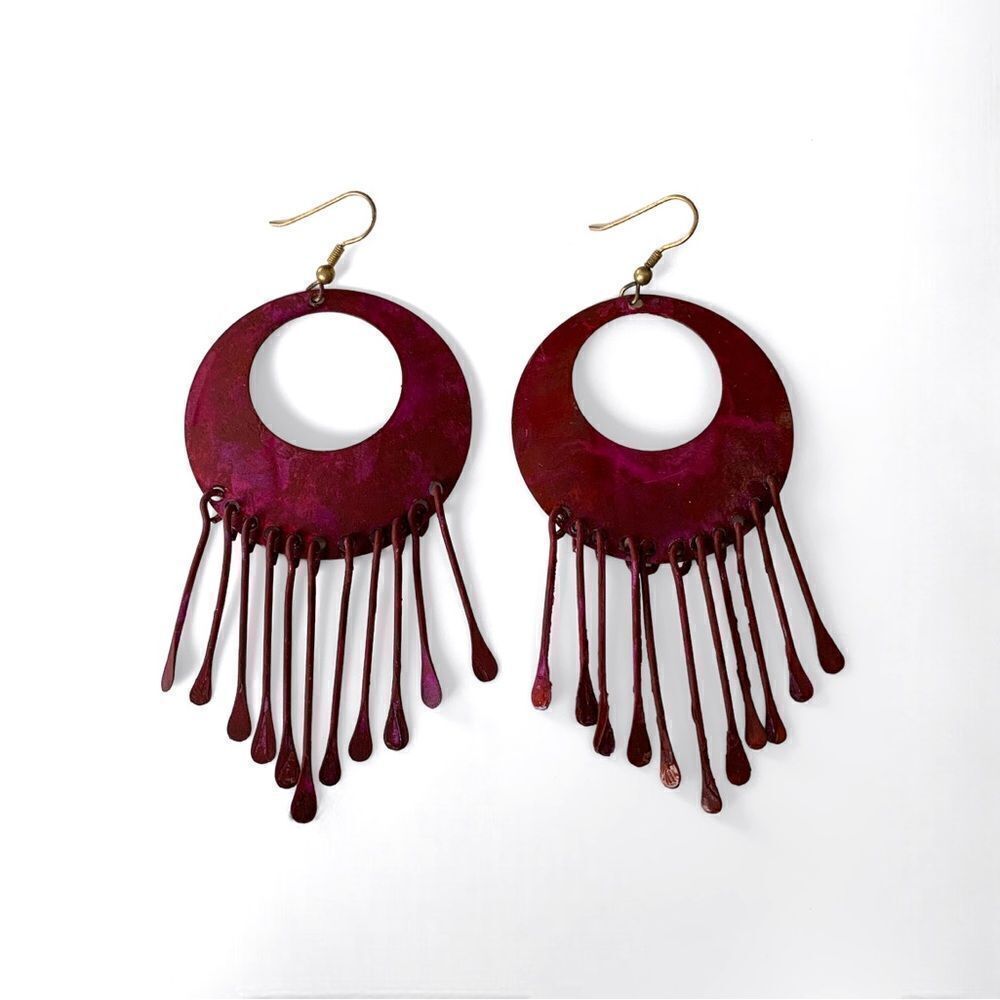 Painted Metal Fringe Earrings